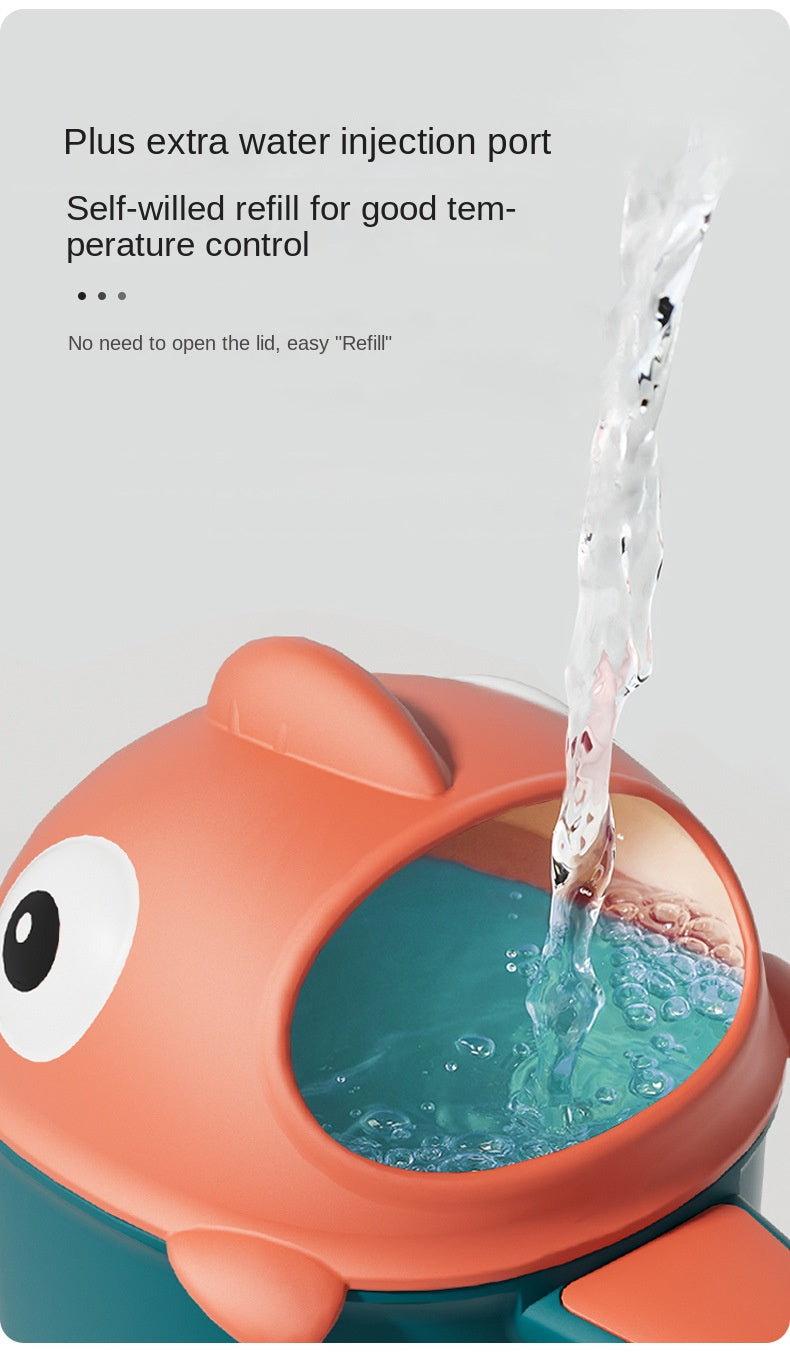 Baby Bath Shower Head Rinse Cup Cartoon Shark Cute Shower Washing Bathroom Accessories Bathing Toys for 0-6 Years Old Baby