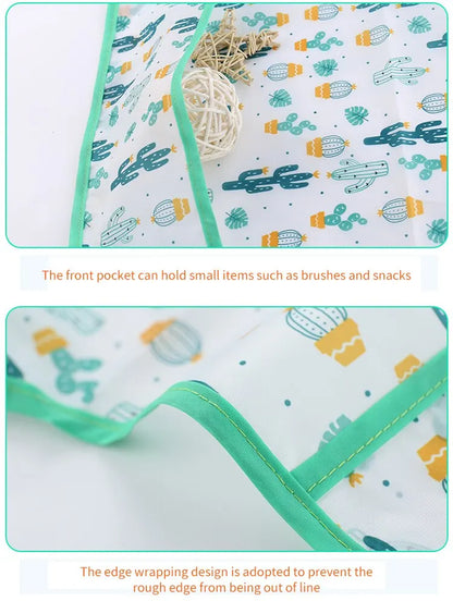 1 PCS Cute Bibs Baby Waterproof Long Sleeve Apron Animals Cartoon Kids Feeding Apron Bib Baby Stuf