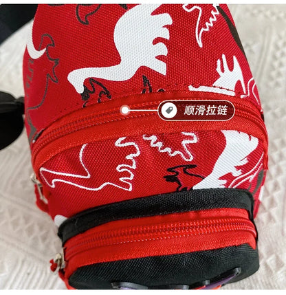 Kids Waist Bags Cartoon Dinosaur Print Outdoor Travel High Capacity Crossbody Zipper Bag Girl Boy Gift Children Chest Pouch Pack