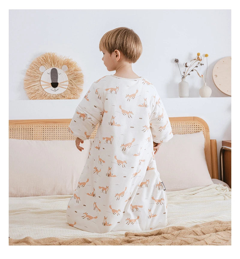 Sleeping Bag For Babies 0-24Months Thicker Winter Sleep Sack Removable Sleeves Kids Anti-Kick Prevent Cold Baby Blanket 3.5Tog