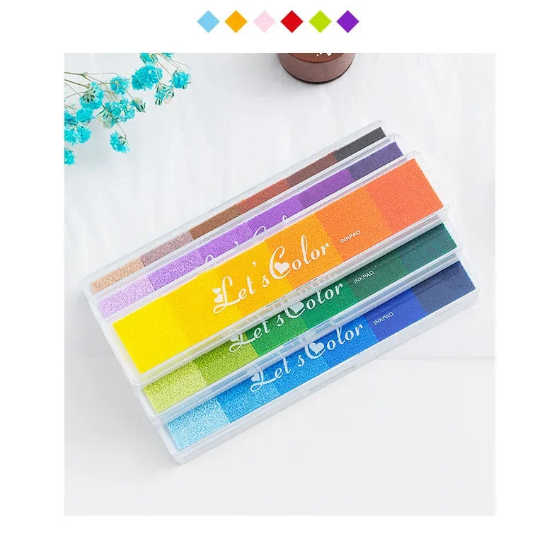 Journamm Finger Painting Kit Drawing Stencils Colorful Inkpad DIY Scrapbooking Creative Stationery Paint Tool School Supplies