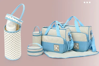 5pcs/set Large Capacity Baby Bag for Mom Travel Stroller Organizer Baby Diaper Bag Mummy Maternity Newborn Accessories Bag