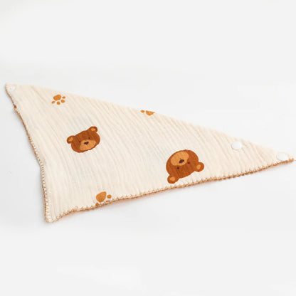 Baby Cotton Bibs Triangle Soft Lace Burp Cloth Saliva Towel Apron Bandana Scarf for Boys Girls Feeding Drool Bib Korean Style