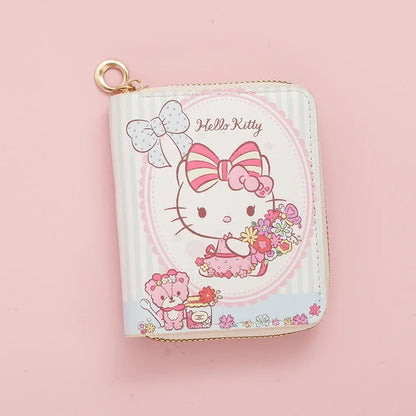 Sanrio Hello Kitty Coin Purse Cute Cartoon Short Wallet Cartoon Student Mini Zipper Ladies Practical Fashion Kawaii Coin Purse