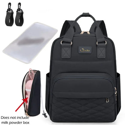 New Mommy Diaper Bags with Diaper Pad Nursing Bags Maternity USB Multifunctional Portable Large Baby Stroller Hanging Bag
