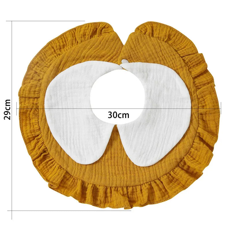 Newborn Baby Baby Stuff Items Gauze Bibs 4 Layer Pure Cotton 360 Degree Round Solid Color Infant Burp Cloth Apron Children Gifts