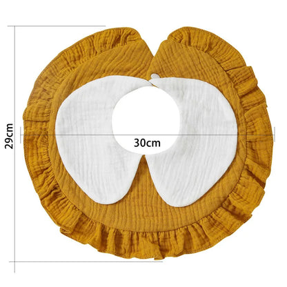 Newborn Baby Baby Stuff Items Gauze Bibs 4 Layer Pure Cotton 360 Degree Round Solid Color Infant Burp Cloth Apron Children Gifts