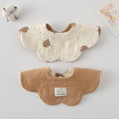 New Cute Cartoon Two-sided Usable Baby Feeding Drool Bib Infants Saliva Towel Cotton Burp Cloth For Newborn Toddler Kids Bibs