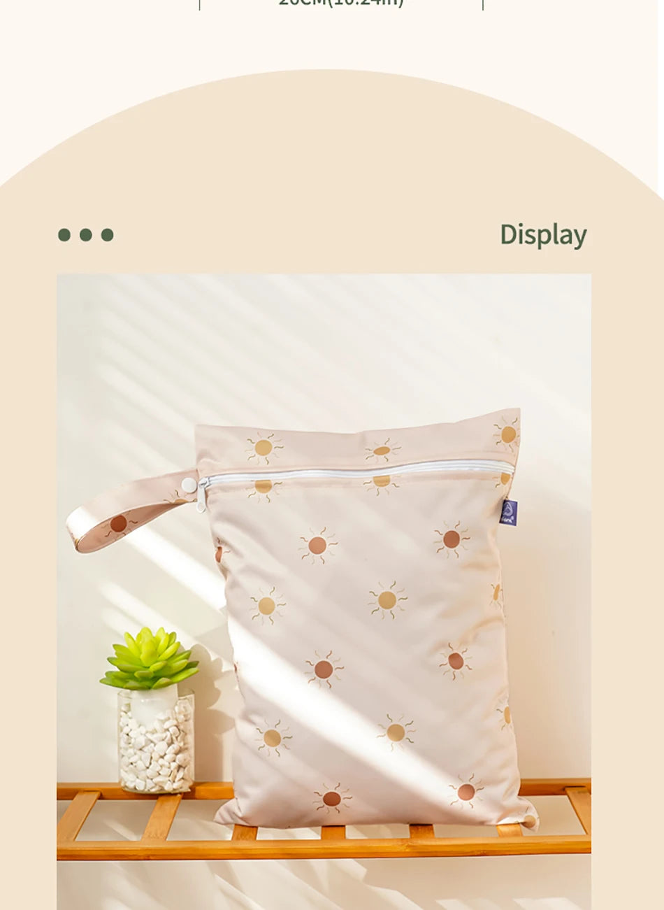 Elinfant Rainbow&Sun Pirnt 3PCS Portable Storage Bag Travel Wash Cosmetic Bag Waterproof Diaper Bag