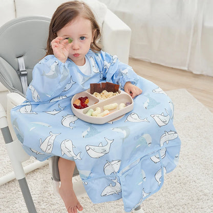 Baby Bibs Baby Coverall Dining Chair One-piece Waterproof Anti-dirty Bib Baby Eating Fedding Bib Apron Kids Feeding Burp Cloth