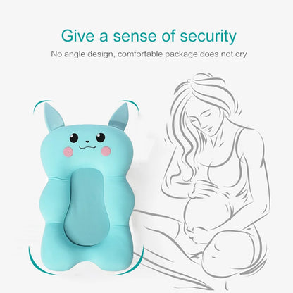 Baby Shower Bath Tub Pad Non-Slip Bathtub Seat Support Mat Newborn Safety Security Bath Support Cushion Foldable Soft Pillow