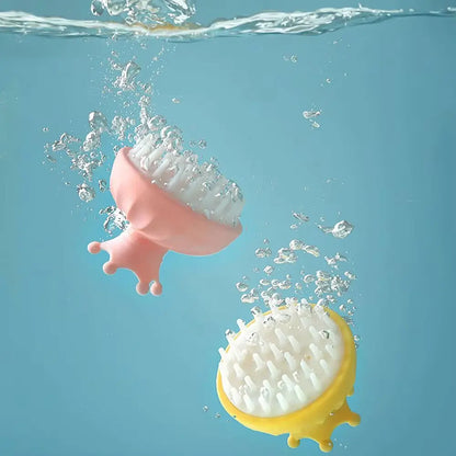 Baby Hair Washing Comb Bathing Spa Kids Shower Brush Comb Scalp Hair Massager Silicone Shampoo Wash Brush Head Body Massage Comb