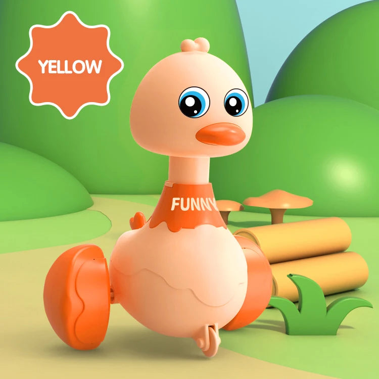 Baby Toy Swing Duck Toy Cartoon Press Vehicles Glide Animal Inertia Pull Back Cars Early Education Toys for Toddlers Boys Girls