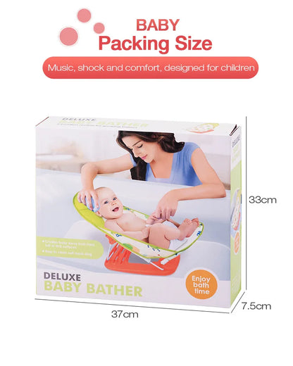 Summer Deluxe Baby Bather Seat Comfort Folding Baby Bather Rocking Chair Baby to Toddler Bath Tub - No-Slip Seat
