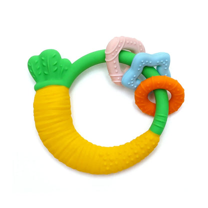 Food Grade Baby Silicone Teethers BPA Free Cartoon Carrot Infant Teething Chew Toys for Boys Girls Shower Gift Baby Accessories