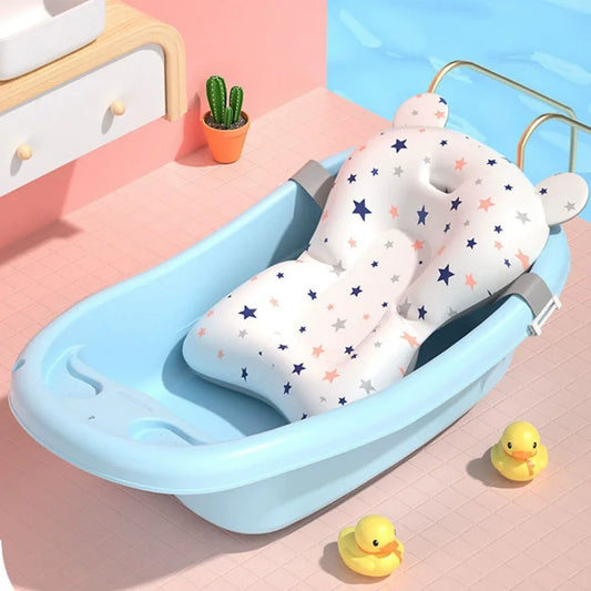 Infant Baby Bath Tub Pad Portable Baby Non-Slip Bathtub Mat Children Shower Air Cushion Bed Newborn Baby Security Bath Seat
