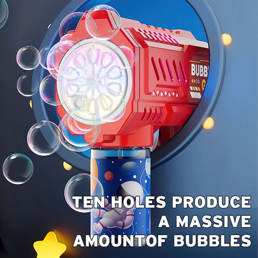 Full-Automatic Space Bubble Blowing Toy Bubble Gun Outdoor Bubble Machine Gift Holiday Gift Toy (Without Bubble Water)