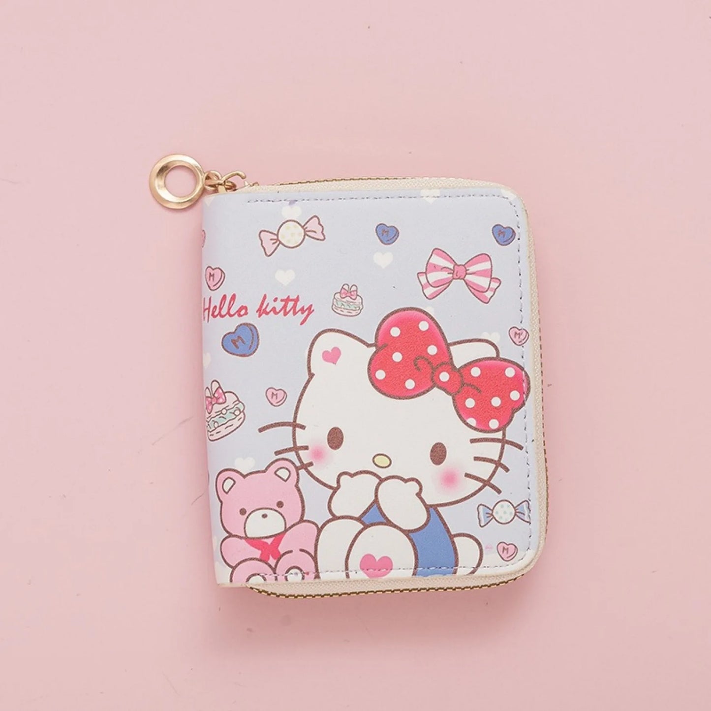 Sanrio Hello Kitty Coin Purse Cute Cartoon Short Wallet Cartoon Student Mini Zipper Ladies Practical Fashion Kawaii Coin Purse
