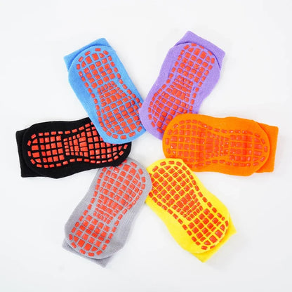 Kids Adults Anti-Slip Sock Trampoline Sock Cotton Breathable Short Socks Elasticity Boy Girl  Outside Family Sports Yoga Socks