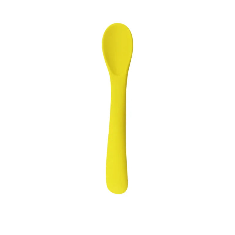 Food Grade Silicone Small Curved Spoon Baby Food Spoon Children Tableware Feeding Soft Spoon