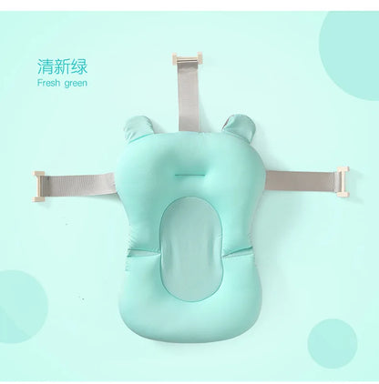 Baby Shower Bath Tub Pad Non-Slip Bathtub Seat Support Mat Newborn Safety Security Bath Support Cushion Foldable Soft Pillow