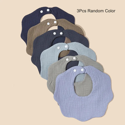 3 Packs (Random Color) Baby Bandana Bibs Boys Girls Newborn Infant for Drooling