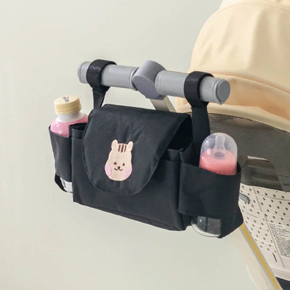 Baby Stroller Bag Pram Organizer Cartoon Bottle Holder Baby Stroller Accessories Hanging Caddy Storage Bag Mommy Bag