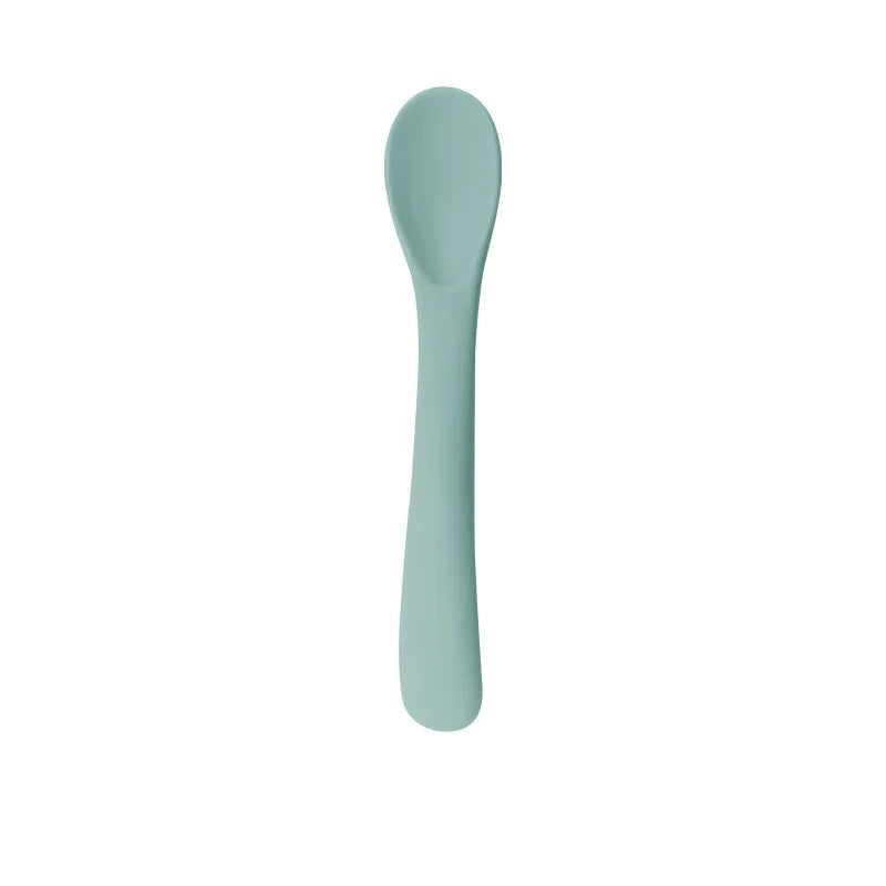 Food Grade Silicone Small Curved Spoon Baby Food Spoon Children Tableware Feeding Soft Spoon