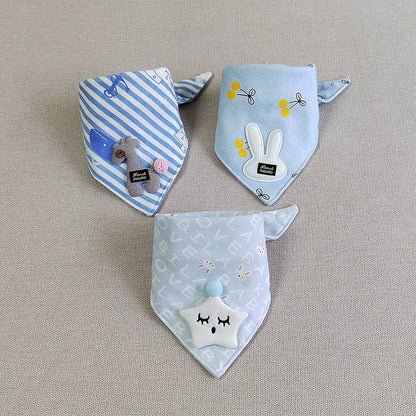 3pcs/lot Special Baby Bibs Boy Girl Bandana Cotton Absorb Bib Burp Cloth Triangle Baby Scarf Burp Newborn Princess Accessories