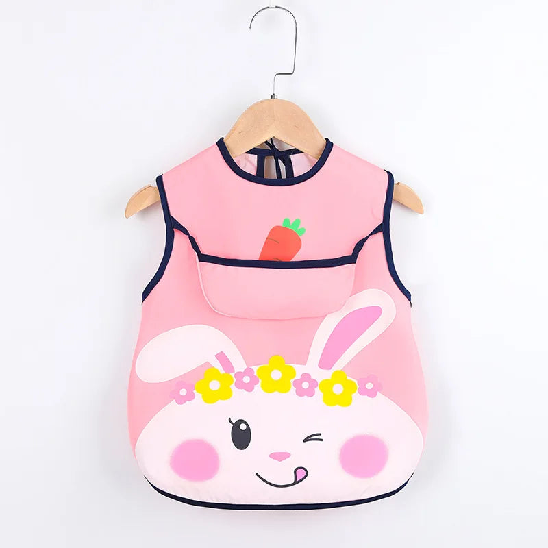Sleeveless Bibs For Children Baby Kids Toddler Waterproof Long Sleeve Art Smock Feeding Bib Apron Fit 0-6 Years Dropshipping