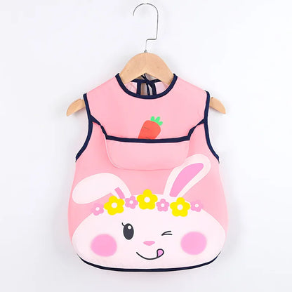 Sleeveless Bibs For Children Baby Kids Toddler Waterproof Long Sleeve Art Smock Feeding Bib Apron Fit 0-6 Years Dropshipping