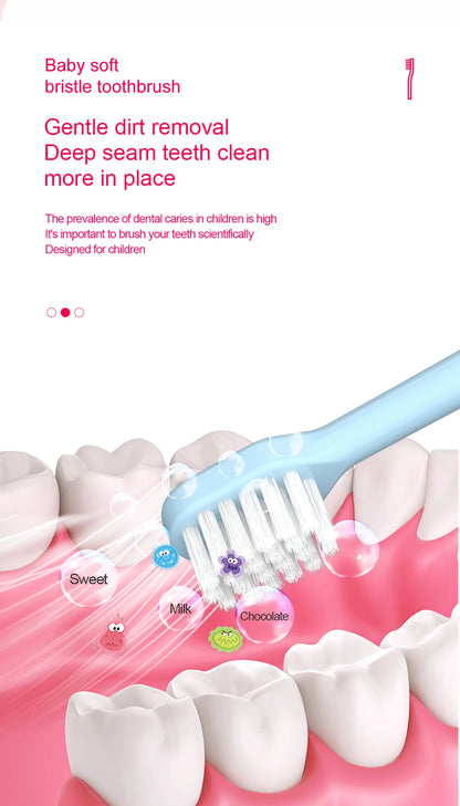 4/10 pcs Children's soft bristled toothbrush, cleaning and protecting gums, suitable for babies aged 6-12 years old