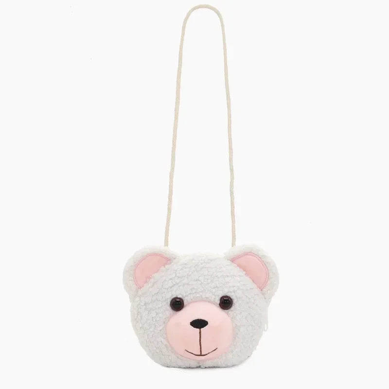 Cartoon Plush Crossbody Bag for Children Cute Animal Bear Coin Wallet Boys and Girls Mini Shoulder Bag Kawaii Plush Purses