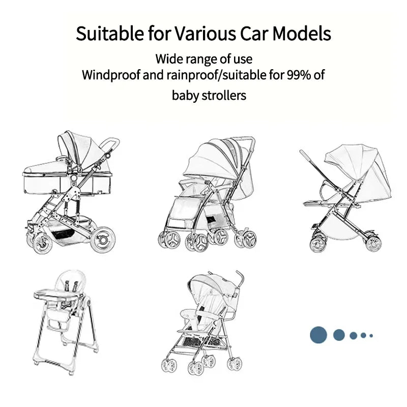 Universal Waterproof Rain Cover For Prams Pram Accessories Transparent Dust Cover Open Zip Umbrella Rainy Season Waterproof