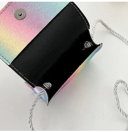 Mini Crossbody Bag for Children Cute Cartoon Cat Baby Girls Shoulder Bags PU Leather Boys Kids Small Coin Purse Handbags Wallet