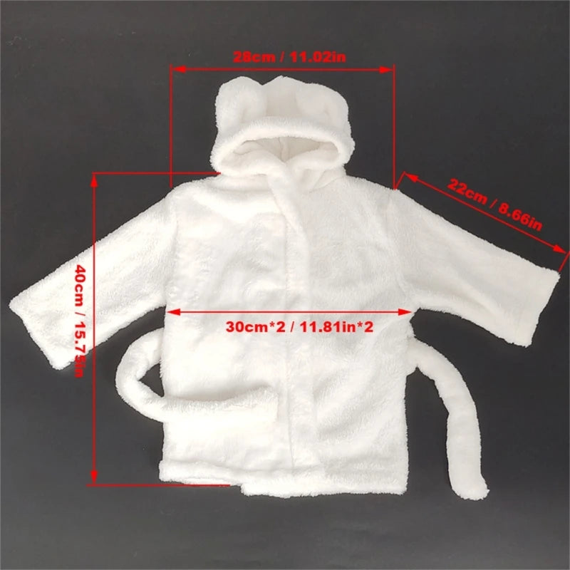 Baby Photo Shooting  Accessories Bath Robe Headwrap Plush Bathrobe Towel Infant Costume Photostudio Posing Suit Newborns Shower