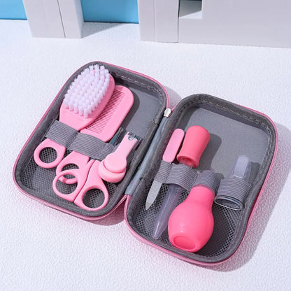 8/13pcs Baby Care EVA Bag Eight-piece Set Baby Nasal Aspirator Nail Scissors Cartoon Set Daily Cleaning Supplies Care Bag
