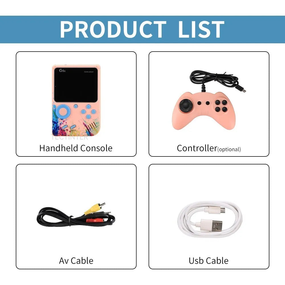 G5S 2.4 Inch Video Game Console Mini Portable Retro TV Handheld Game Player Built-in 500 Games AV Output Support 2 Player