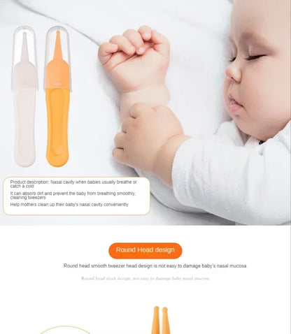 Baby Plastic Tweezers Nose Cleaner Tool Kids Safety Tweezers Cleaning Forceps Toddler Nasal Cavity Care Supplies Baby Essentials