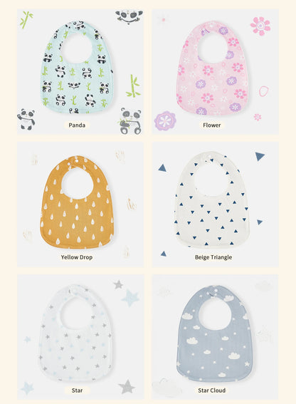 INSULAR Baby Bibs Feeding Scarf Adjustable Snap Saliva Towel Muslin Cotton Burp Cloths Animal Print Ruffled Edge Rainbow A Grade