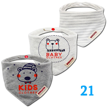 3pcs Organic Cotton Baby Scarf Muslin Burp Cloth Bandana Bibs Newborn Baby Boy Infant Girl Toddler Winter Scarf Waterproof Bib