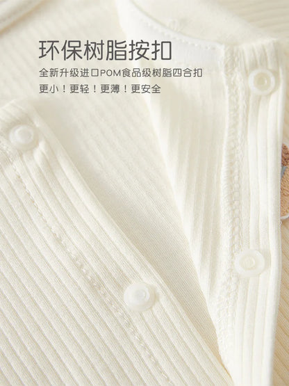 AYNIGIELL Baby Jumpsuit Spring and Autumn Sleepwear Pure Cotton Newborn Clothes 0-18 Months Newborn Boys and Girls Jumpsuit