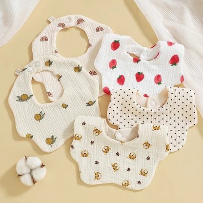 Baby Bibs Cartoon Gauze Muslin Baby Kids Bandana Feeding Burp Cloth Soft Newborn Infant Saliva Towel Baby Girl Boy Accessories