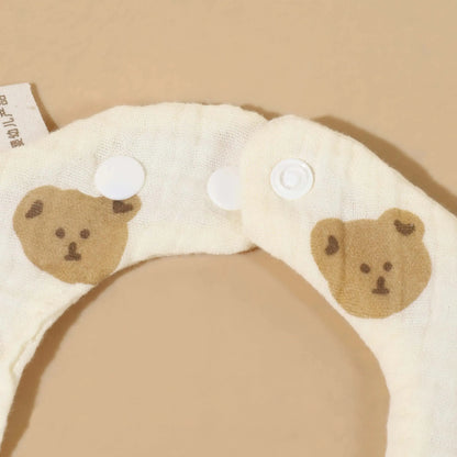 Wholesale Pure Cotton Printed Six-layer 360 Rotatable Baby Feeding Bibs Toddler Saliva Towel Infant Gauze Baby Bib