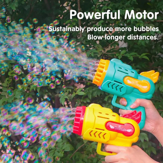 Bubble Gun Kids Toys Electric Automatic Soap Rocket Bubbles Machine Outdoor Wedding Party Toy LED Light Children Birthday Gifts