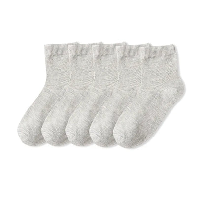 5 Pairs/Lot Children Cotton Socks Boy Girl Baby Fashion Solid Wild Soft Breathable For 1-12 Years Summer Kids Casual Mesh Socks
