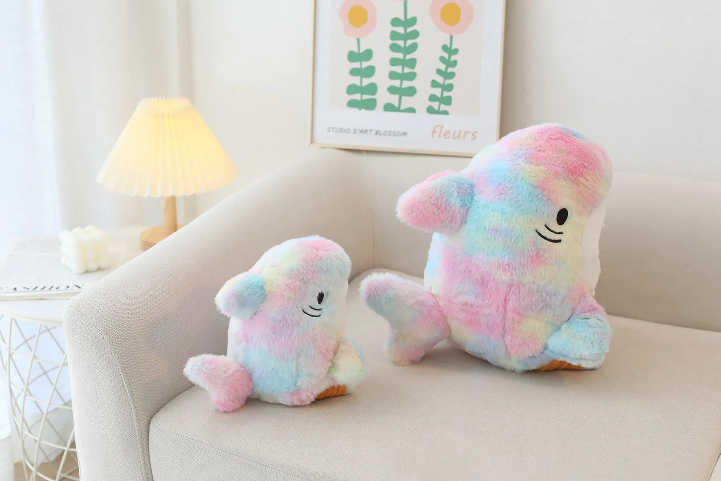 22/33/55cm Cat Shark Kawaii Room Decoration Cartoon Toys For Children Huggable Pillow Christmas Gift Sofa Cushion