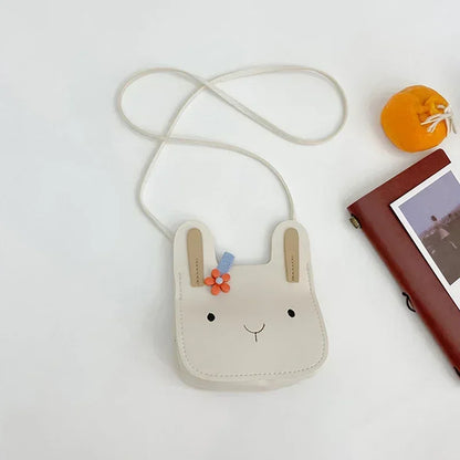 New Cartoon Animal Kids Mini Bags PU Leather Shoulder Bag Cute Bunny Bag for Children Soft Bunny Kids Toddler Girls Boy Purse