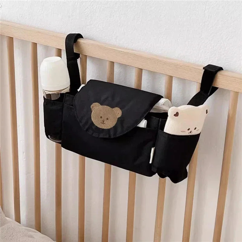 Baby Stroller Bag Pram Organizer Cartoon Bottle Holder Baby Stroller Accessories Hanging Caddy Storage Bag Mommy Bag