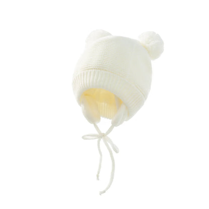 Winter Baby Stuff Hat for Boy Girls Accessories Knited Cap Kids Hat Fleece Warm Gloves Thick Winter Ear Kids Hat Baby Bonnet